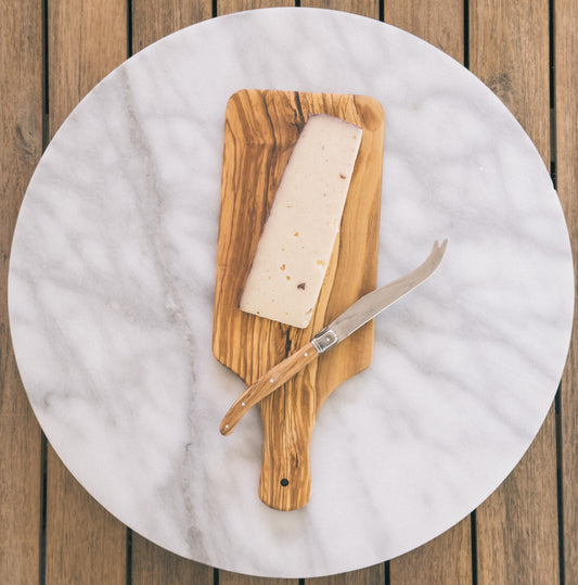 Olive Wood Cheese Board with Knife Gift Set