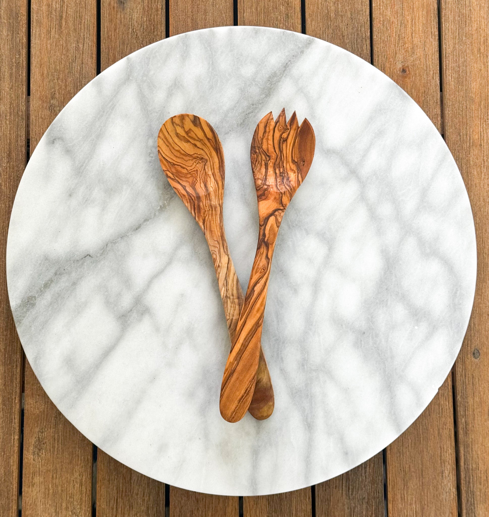 Olive Wood Salad Server Set